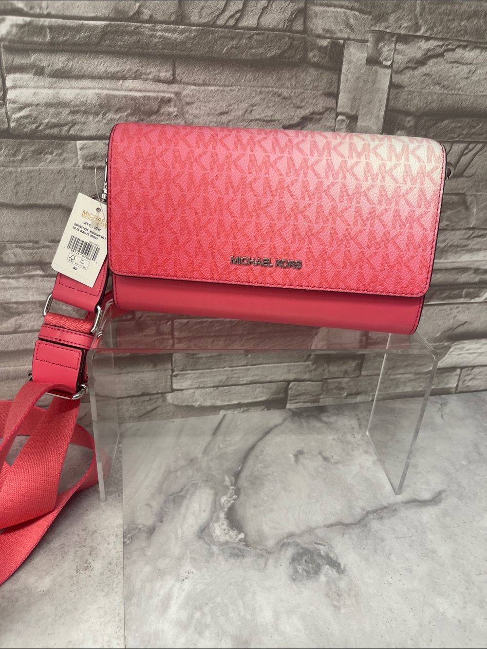 Michael Kors Pink Ombre Signature Crossbody Bag